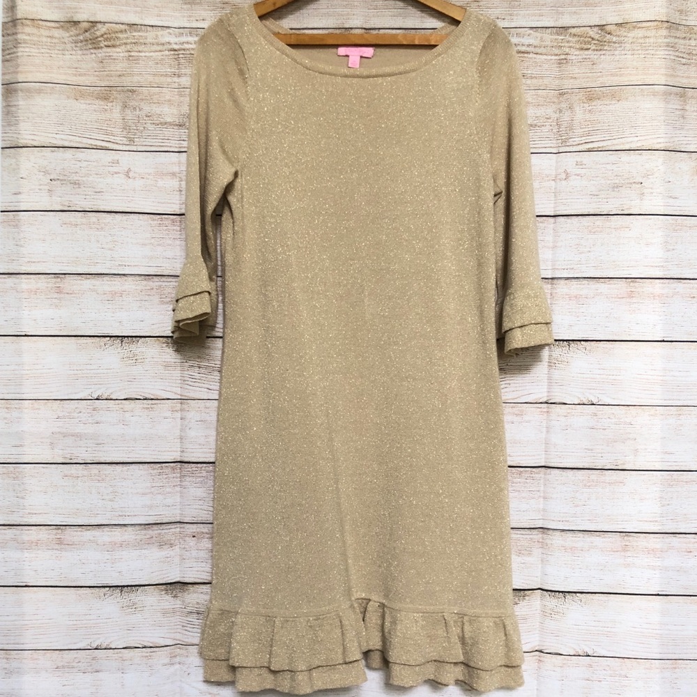 Lilly Pulitzer size medium gold dress